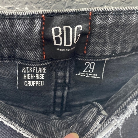 BDG Kick Flare High Rise Cropped Black Jeans - Picture 8 of 16